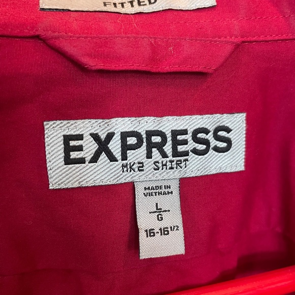 Red Fitted Express Shirt, Men's Large - Picture 4 of 5